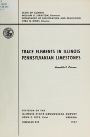 Cover of: Trace elements in Illinois Pennsylvanian limestones