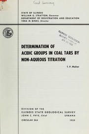 Cover of: Determination of acidic groups in coal tars by non-aqueous titration
