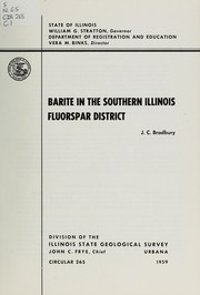 Cover of: Barite in the southern Illinois fluorspar district