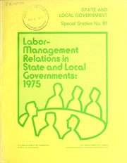 Cover of: Labor-management relations in State and local governments, 1975 | United States. Bureau of the Census