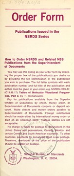 Cover of: Order form: publications issued in the NSRDS series