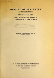 Cover of: Density of sea water at tide stations, Pacific coast, North and South America, and Pacific Ocean islands.