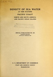 Cover of: Density of sea water at tide stations, Pacific coast, North and South America, and Pacific Ocean islands. by U.S. Coast and Geodetic Survey.