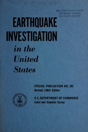 Cover of: Earthquake investigation in the United States