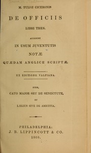 Cover of De officiis libri tres by Cicero