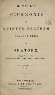 Cover of: De oratore. by Cicero
