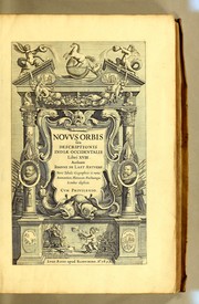 Cover of: Novvs orbis, seu, Descriptionis Indiae Occidentalis, libri XVIII by Joannes de Laet