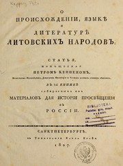 Cover of: O proiskhozhdenīi, i͡a︡zyki͡e︡ i literaturi͡e︡ litovskikh narodov