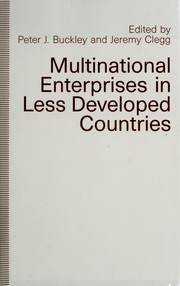 Cover of: Multinational enterprises in less developed countries