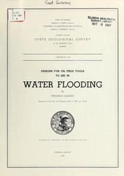 Cover of: Designs for oil field tools to aid in water flooding