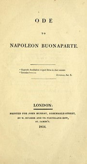 Cover of: Ode to Napoleon Buonaparte ...