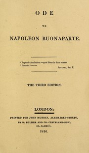 Cover of: Ode to Napoleon Buonaparte
