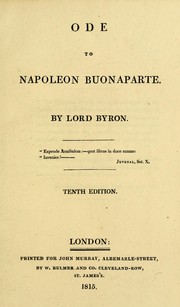 Cover of: Ode to Napoleon Bonaparte