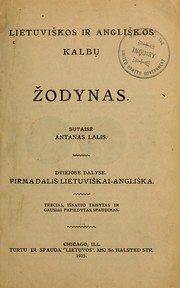 Cover of: Lietuviškos ir angliškos kalbu žodynas