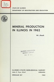 Cover of: Mineral production in Illinois in 1962