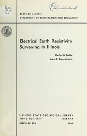 Cover of: Electrical earth resistivity surveying in Illinois by Merlyn Boyd Buhle