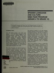 Cover of: Spanish language and culture nine-year program (grade 4 to grade 12) | Alberta. Alberta Learning