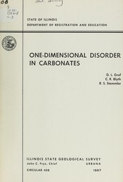 Cover of: One-dimensional disorder in carbonates