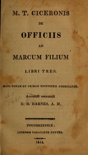 Cover of: De officiis ad Marcum filium libri tres. by Cicero