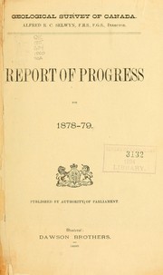 Cover of: Report of progress for 1878-79.