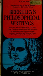 Cover of: Berkeley's Philosophical writings.