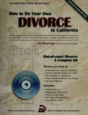 Cover of: How to do your own divorce in California by Charles Edward Sherman