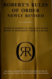 Cover of: Robert's rules of order by Henry M. Robert