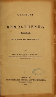 Cover of: Orations of Demosthenes