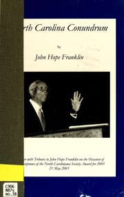North Carolina conundrum by John Hope Franklin