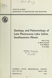 Geology and paleontology of late Pleistocene Lake Saline, southeastern Illinois by Illinois State Geological Survey