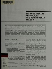 Cover of: Chinese language and culture nine-year program by Alberta. Alberta Learning