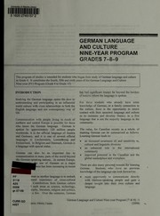 Cover of: German language and culture nine-year program grades 7-8-9 by Alberta. Alberta Education