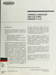 Cover of: Chinese language and culture grades 7-8-9
