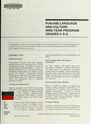 Cover of: Punjabi language and culture nine-year program, grades 4-5-6