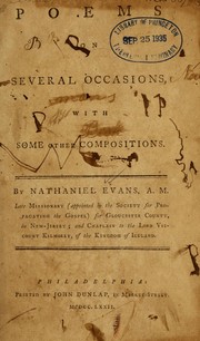 Cover of: Poems on several occasions by Nathaniel Evans