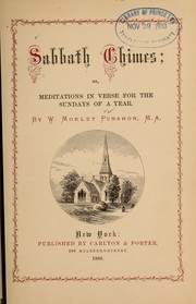 Cover of: Sabbath chimes: or, meditations in verse for the Sundays of the year