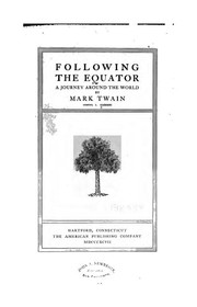 Cover of: Following the Equator: A Journey Around the World by Mark Twain
