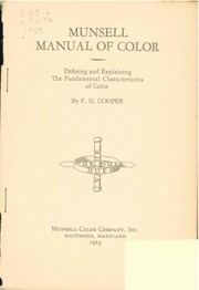 Munsell manual of color by F. G. Cooper