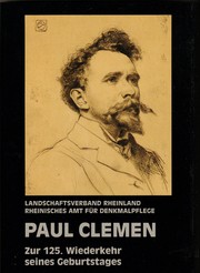 Cover of: Paul Clemen Zur 125. Wiederkehr seines Geburtstages by 