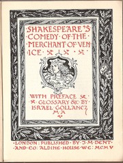 Cover of: Shakespeare's comedy of The merchant of Venice by with pref., glossary &c. by Israël Gollancz