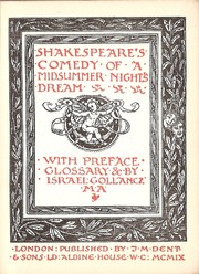 Cover of: Shakespeare's comedy of A midsummer night's dream by with pref., glossary &c. by Israël Gollancz