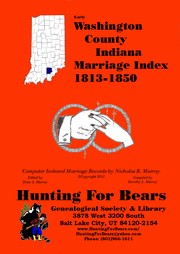 Cover of: Early Washington County Indiana Marriage Index 1815-1833