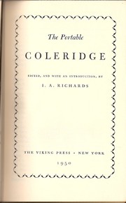 Cover of: The portable Coleridge