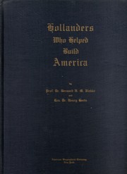 Cover of: Hollanders who helped build America
