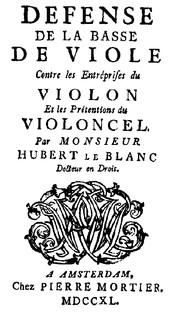 Cover of: Defense de la basse de viole contre les entréprises du violon et les prétentions du violoncel.