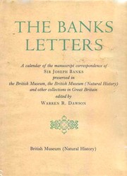 The Banks letters by Warren R. Dawson, Joseph Banks