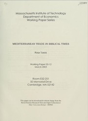 Cover of: Mediterranean trade in biblical times