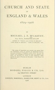 Church and state in England & Wales, 1829-1906