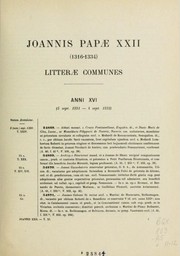 Cover of: Lettres communes analysées d'après les registres dits d'Avignon et du Vatican by Johannes XXII Pope