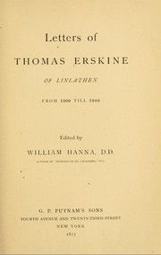 Cover of: Letters of Thomas Erskine of Linlathen ... by Thomas Erskine